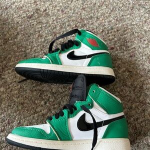 Nike Kids Green and White High-Top Sneakers